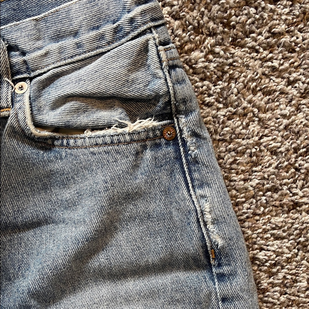 Agolde Light Blue Straight Leg Jeans - Picture 5 of 16